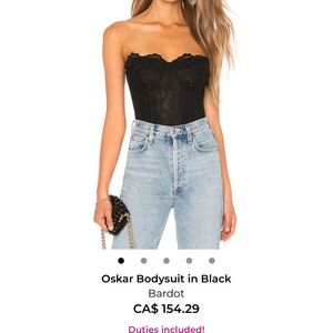Bardot Elegant Black Lace Bodysuit